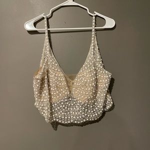 Pearl beaded bralette